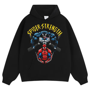 SPIDER STRENGTH GYM-THEMED TEE & LS & HOODIE