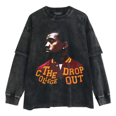 THE COLLEGE DROPOUT KANYE WEST GRAPHIC LAYERED LONG SLEEVE