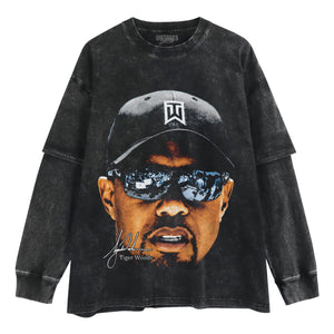 TIGER WOODS BIG FACE TANK TOP & TEE & LONG SLEEVE & LAYERED LS & HOODIE