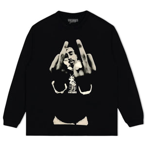 TUPAC MIDDLE FINGERS TANK TOP & TEE & LONG SLEEVE & LAYERED LS & HOODIE