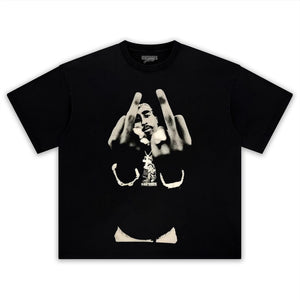 TUPAC MIDDLE FINGERS TANK TOP & TEE & LONG SLEEVE & LAYERED LS & HOODIE