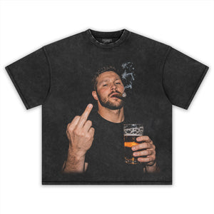 VINTAGE JOSH ALLEN FLIPPING THE BIRD MEME V2 TANK TOP & TEE & LONG SLEEVE & LAYERED LS & HOODIE
