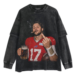 VINTAGE JOSH ALLEN FLIPPING THE BIRD MEME V3 TANK TOP & TEE & LONG SLEEVE & LAYERED LS & HOODIE