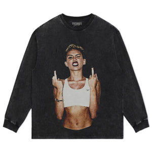VINTAGE MILEY CYRUS JONES FLIPPING THE BIRD TEE & LS & HOODIE