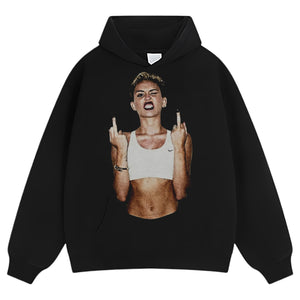 VINTAGE MILEY CYRUS JONES FLIPPING THE BIRD TEE & LS & HOODIE