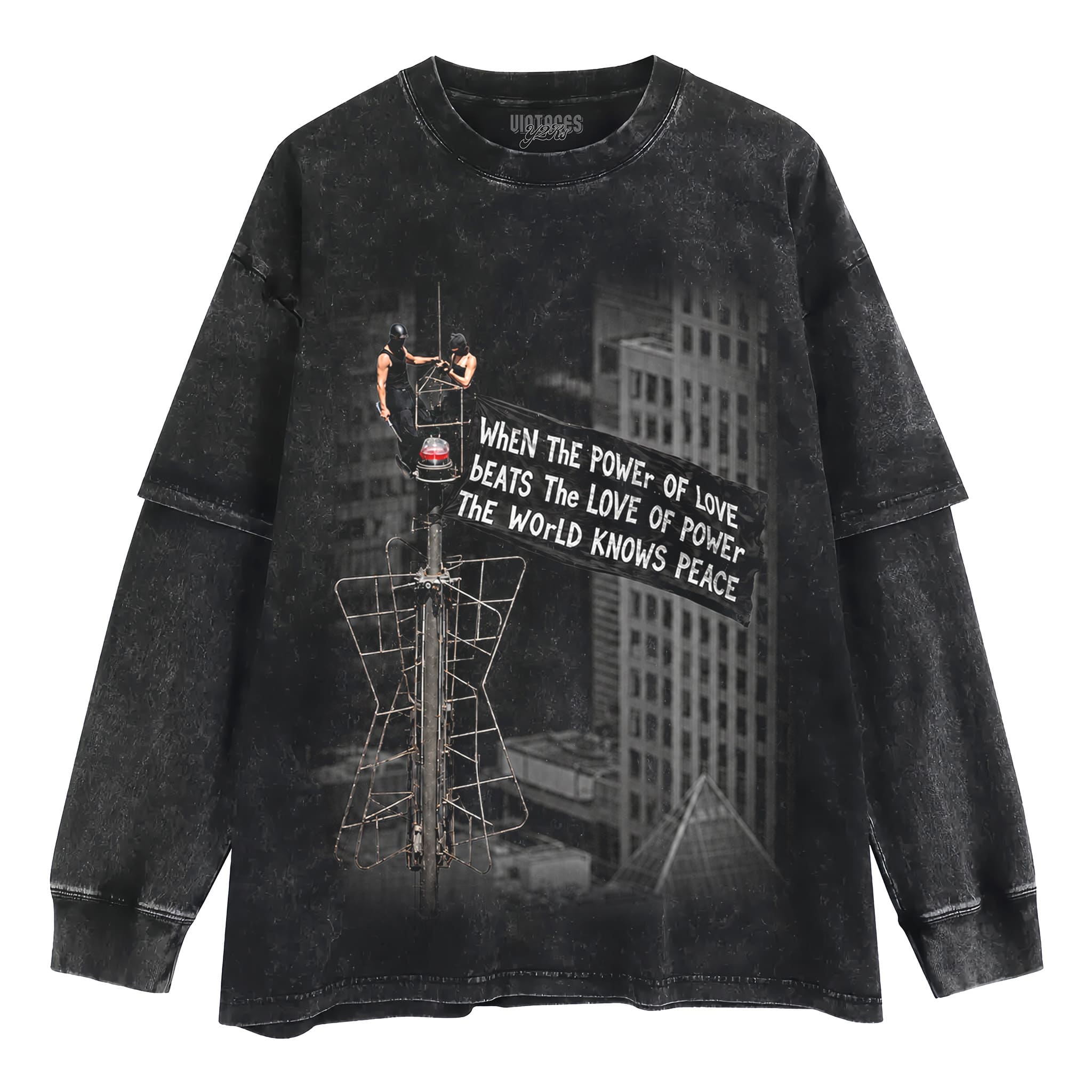WHEN THE POWER OF LOVE BEATS THE LOVE OF POWER, THE WORLD KNOWS PEACE TANK TOP & TEE & LONG SLEEVE & LAYERED LS & HOODIE